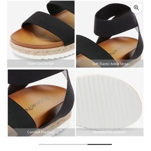 Black Platform Wedge Sandals